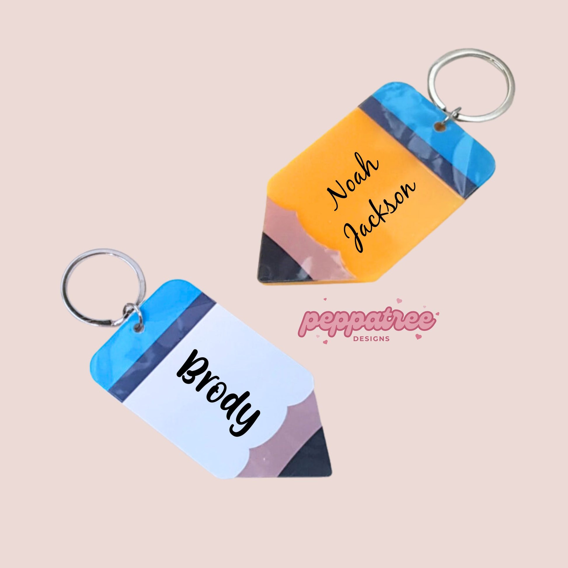 Pencil Shape Acrylic Keyring - PeppaTree Design Store