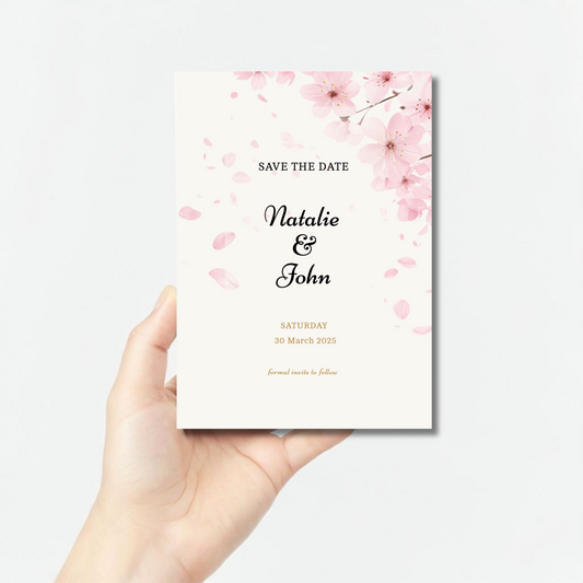 Cherry Blossom Save the Date Invitation