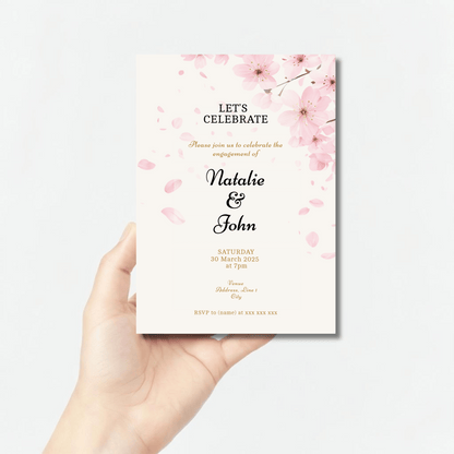 Cherry Blossom Engagement Invitation