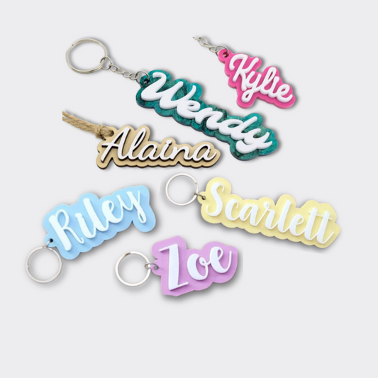 Acrylic Bag Tag - 3D Bag Tag - Personalised Acrylic Keyring