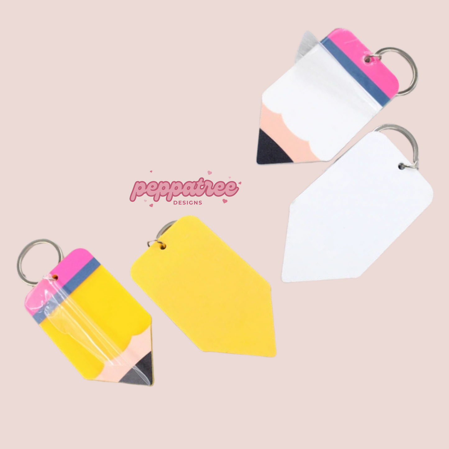 Pencil Shape Acrylic Keyring - PeppaTree Design Store