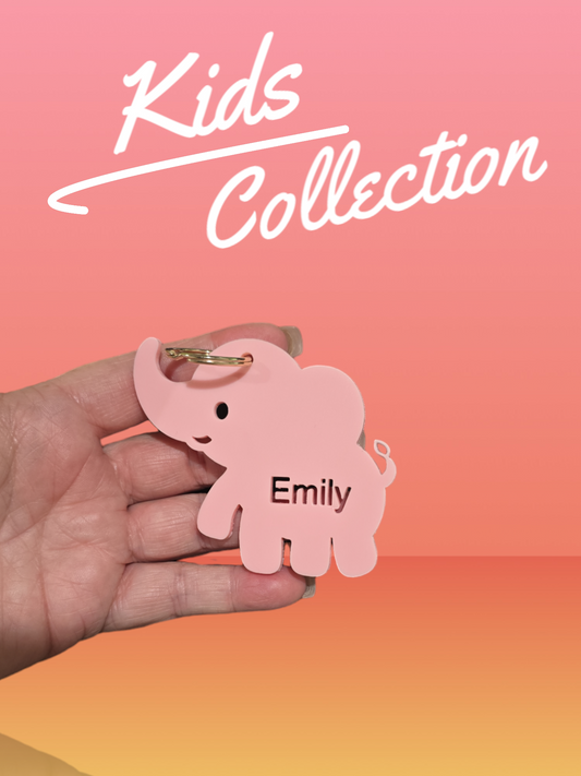 Elephant Kids Personalised Keyring or Bag Tag - PeppaTree Designs