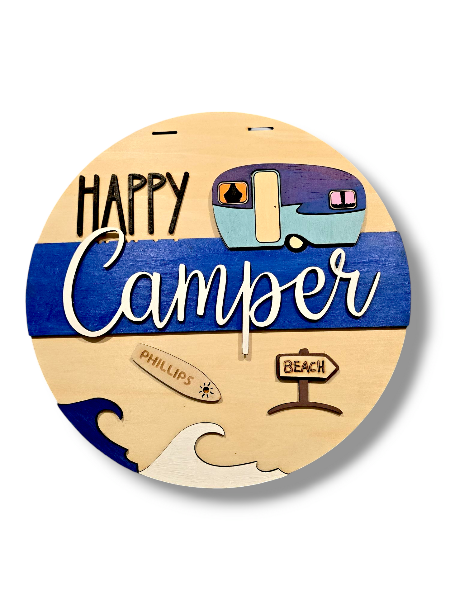 Happy Camper Door Hanger Unfinished Kit - PeppaTree Designs