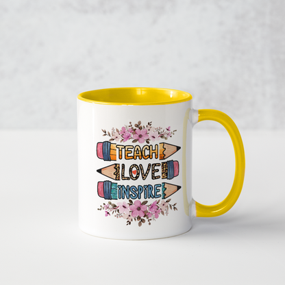 Teach Love Inspire Mug - PeppaTree Designs