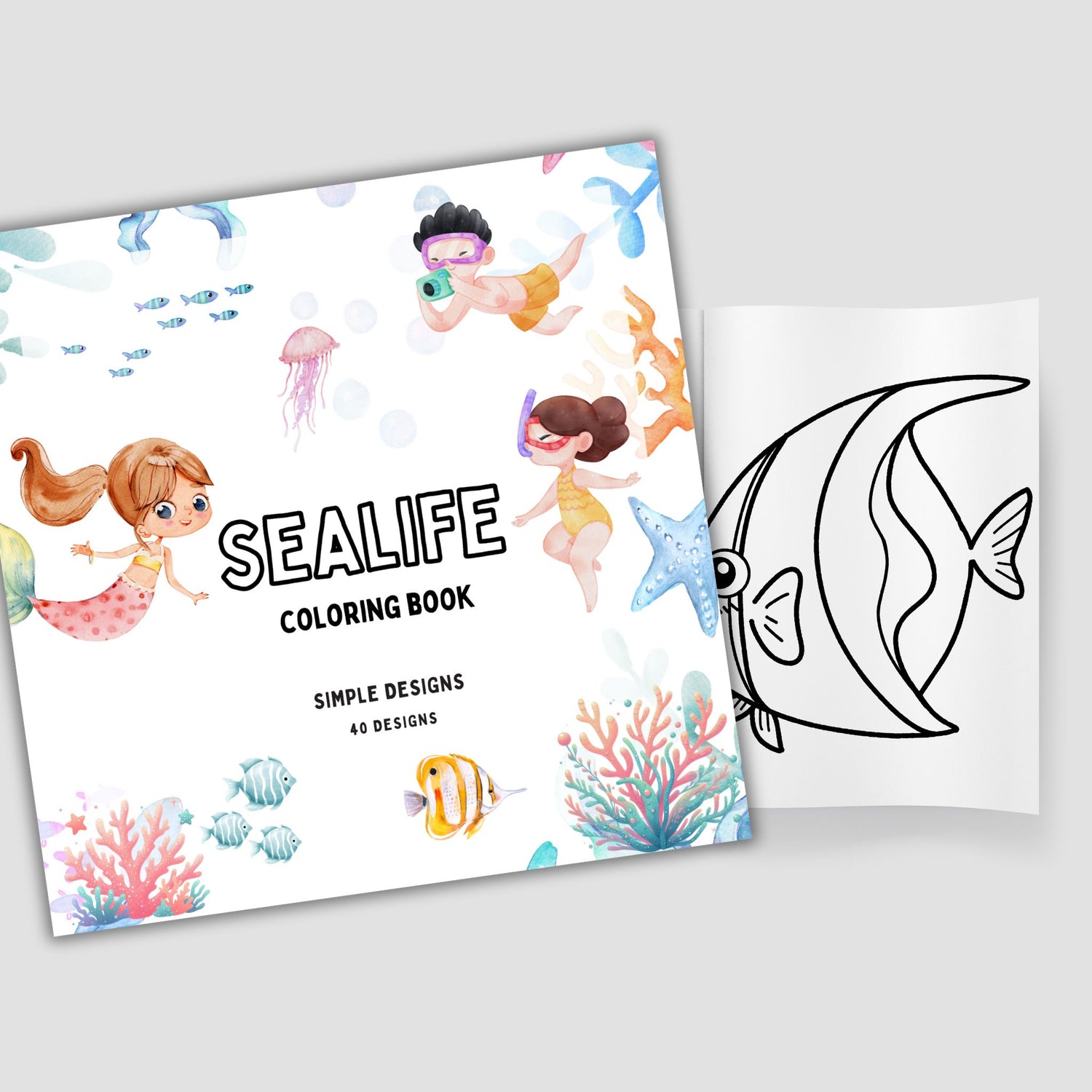 Sealife Coloring Book: Dive into a world of underwater wonder | 40 Designs - PeppaTree Designs