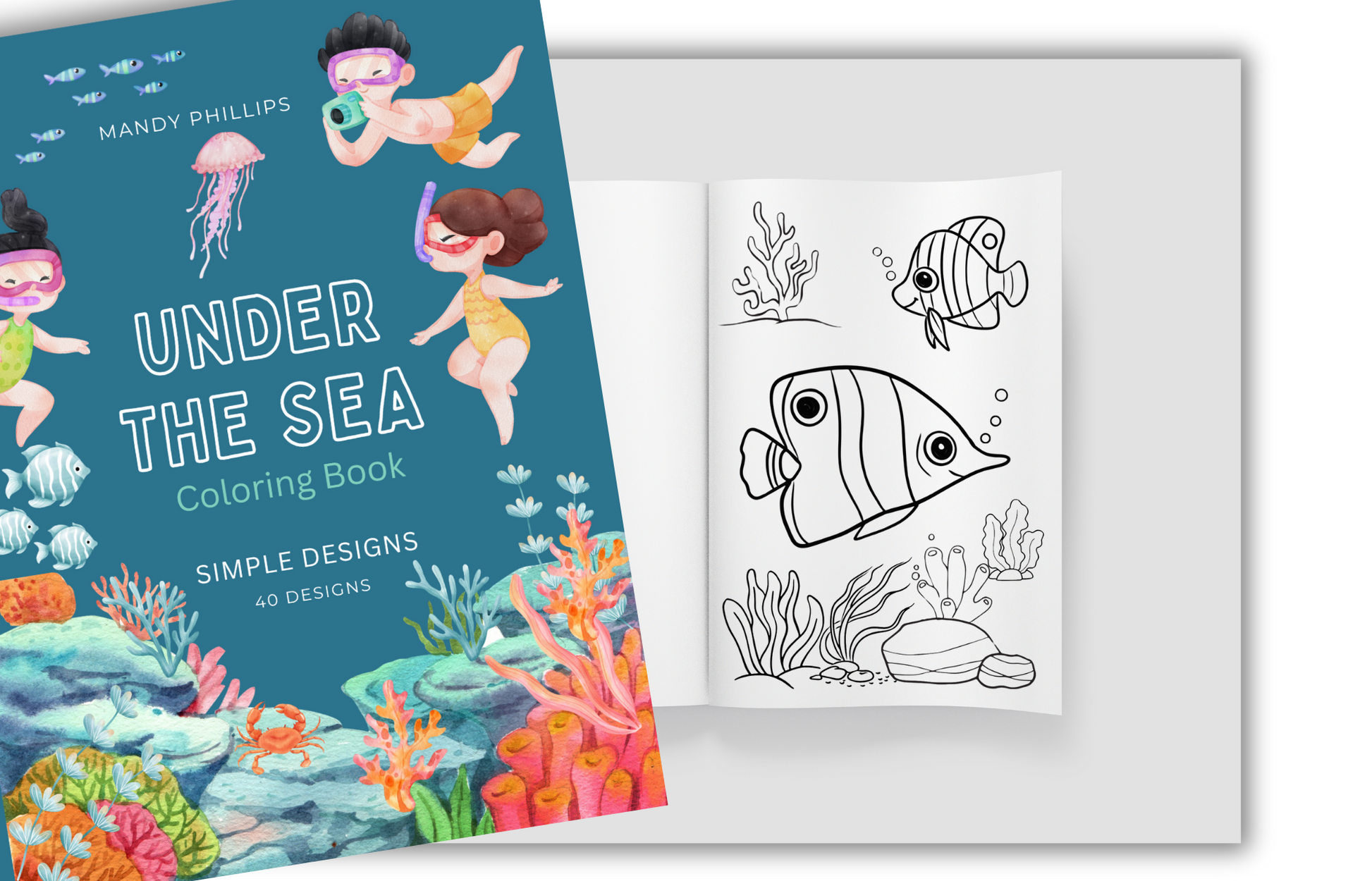 Under the Sea - Coloring Book: A Coloring Adventure of Sea Creatures and Shore Treasures  | 40 Designs - PeppaTree Designs