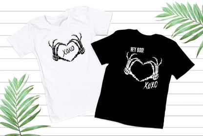 XOXO Skeleton Hand Love Heart T Shirt