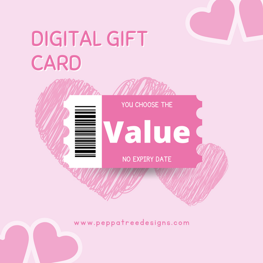 Digital Gift Cards - PeppaTree Designs