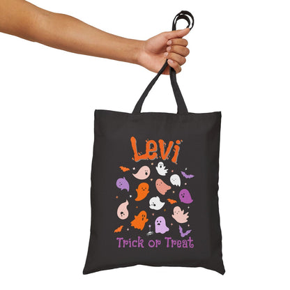 Cute Ghost Halloween Trick or Treat Canvas Tote Bag - PeppaTree Designs