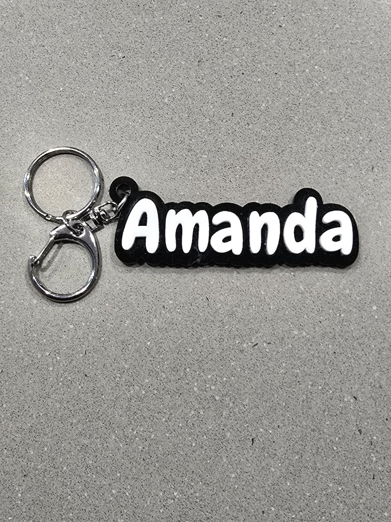 Acrylic Name Tag Keyring | Personalised Keychain - PeppaTree Designs