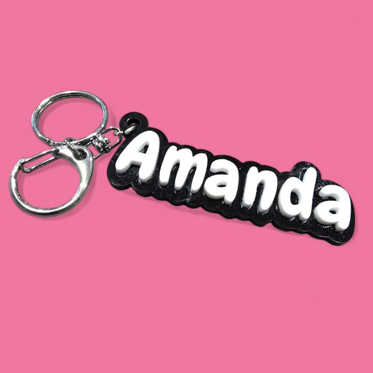 Acrylic Name Tag Keyring | Personalised Keychain - PeppaTree Designs