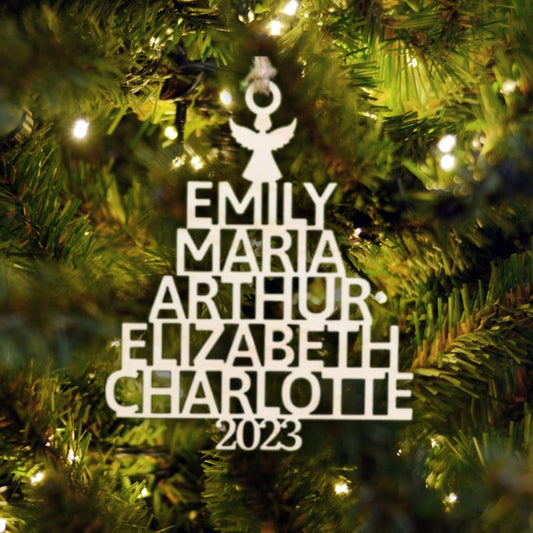 family name christmas tree ornament - PeppaTree Designs