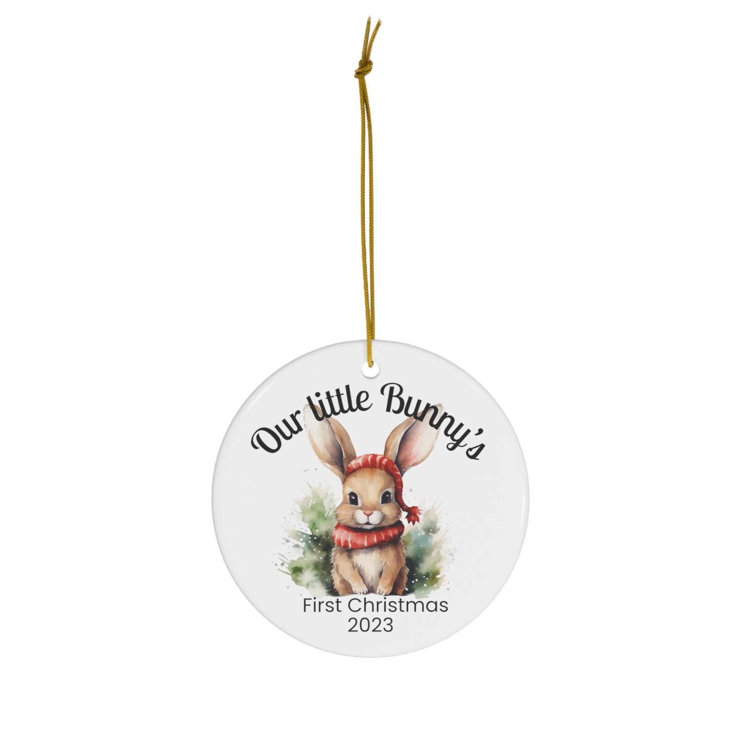 Christmas Bunny Ornament, Rabbit Ornament, 1st Christmas Ornament, Personalised Ornament, Baby Gift, Christmas Ornament, #3